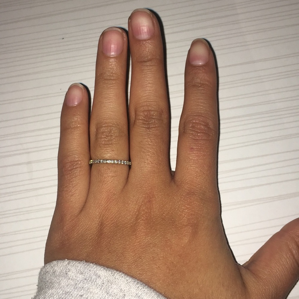 Silver wedding band.